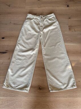 Anthropologie PILCRO The Annie Cream Jeans,Wide Leg, Petite Runs Small,Fall 30P